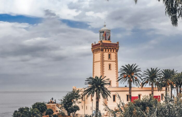 a tall tower with a clock on top of it