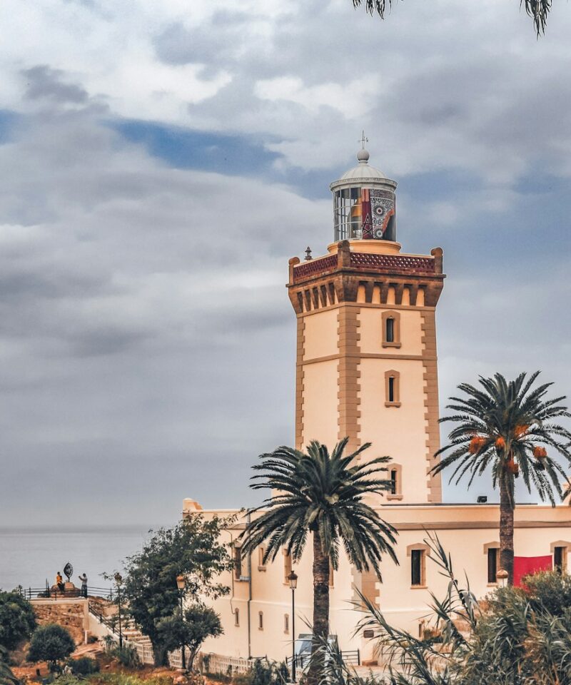 a tall tower with a clock on top of it